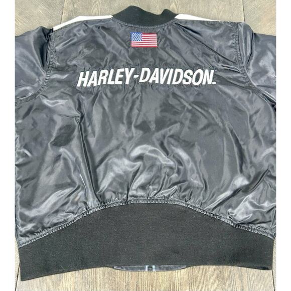Harley Davidson Jacket Men's M Full Zip Logo Embroidered Racing Evel Knievel USA - Picture 11 of 13